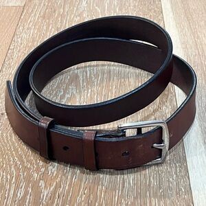 Coach Men’s Brown Leather Belt – Classic Silver Buckle